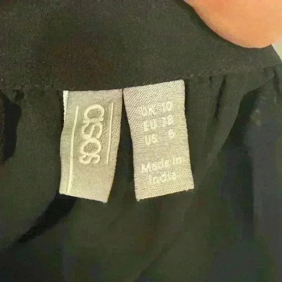 ASOS Black Sheer Wrap Skirt Coverup Sz 10 Maxi Sarong Swim Beach Resortwear - Picture 8 of 9